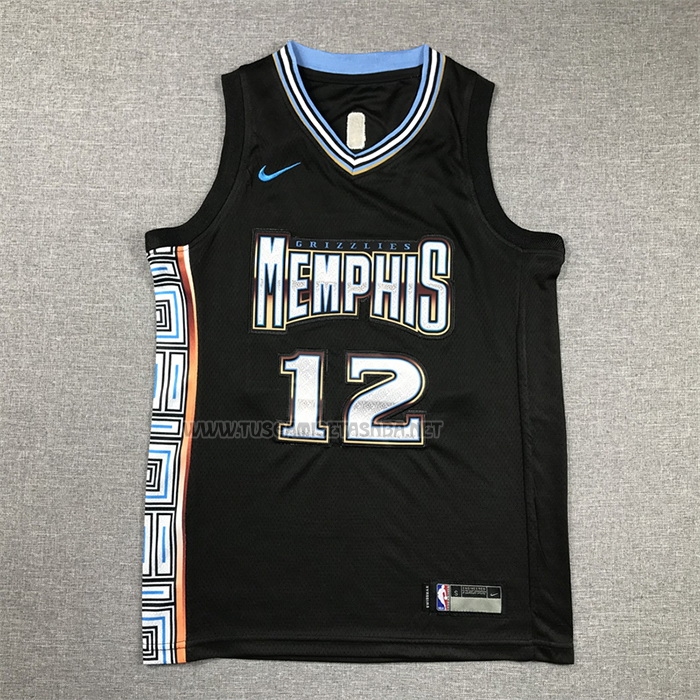 Camiseta Ja Morant NO 12 Nino Memphis Grizzlies Ciudad 2022-23 Negro